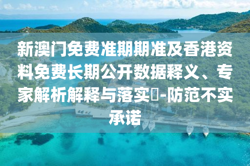 新澳門免費準期期準及香港資料免費長期公開數據釋義、專家解析解釋與落實?-防范不實承諾