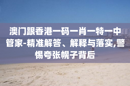 澳門跟香港一碼一肖一特一中管家-精準解答、解釋與落實,警惕夸張幌子背后