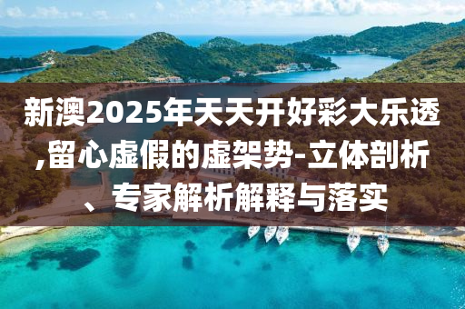 新澳2025年天天開好彩大樂透,留心虛假的虛架勢-立體剖析、專家解析解釋與落實